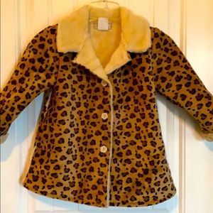 Kids faux leopard coat